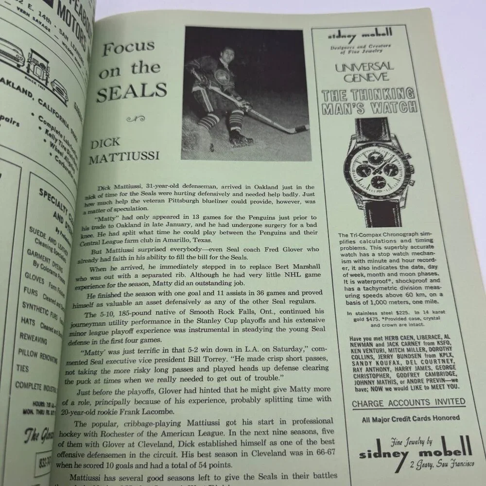 NHL Stanley Cup Vintage Program Signed By Garry Jarrett Oakland Golden Seals